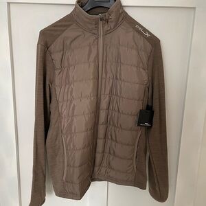 RLX Ralph Lauren Mens Coolwool Hybrid Golf Full-Zip Jacket brown/taupe NEW NWT